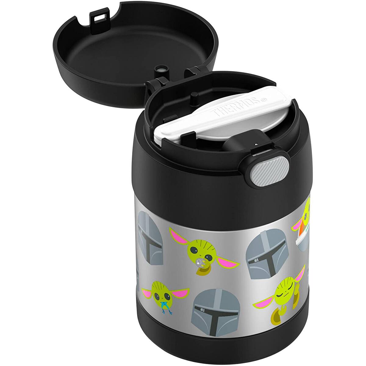 Alt View 2. Thermos - Thermos 10 oz. Kid's Funtainer Insulated Stainless Food Jar - Mandalorian - Mandalorin.
