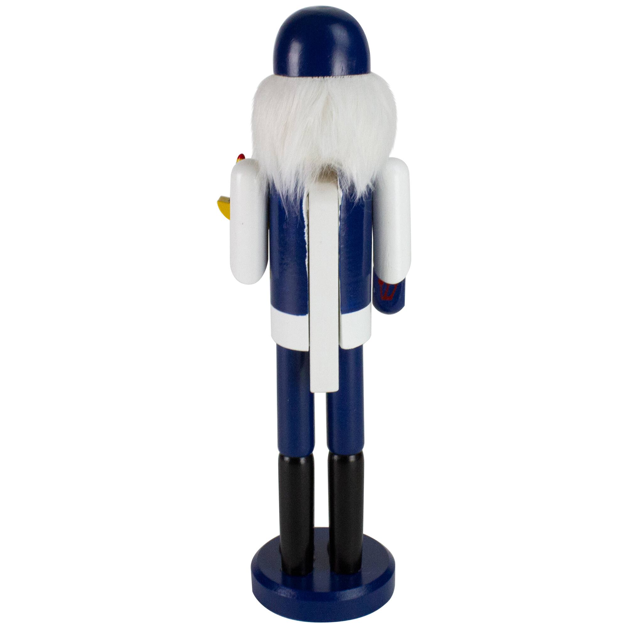 Alt View 3. Northlight - 14" Blue and White Wooden Hanukkah Nutcracker with Dreidel and Menorah - Blue.