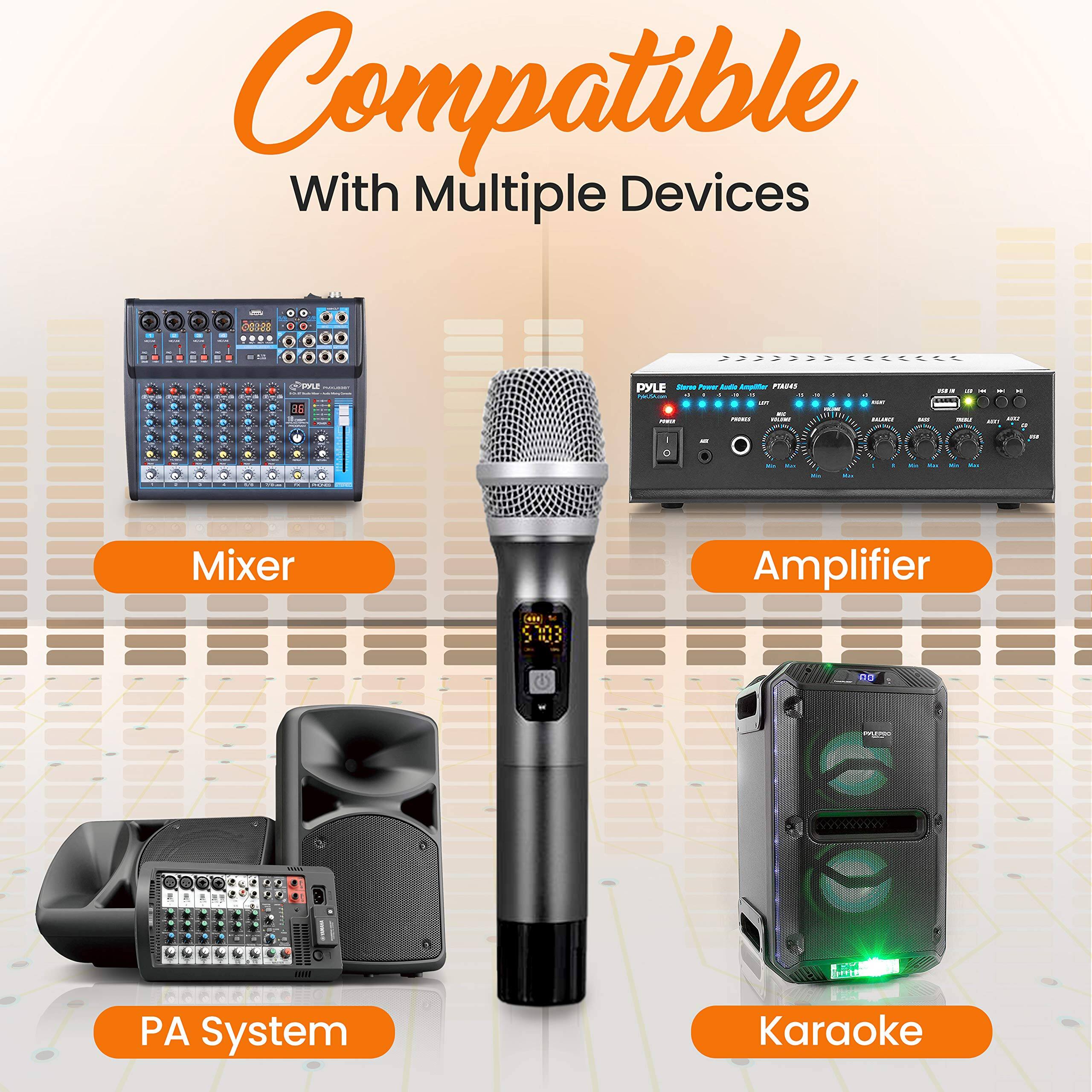 Compatible With Multiple Devices

- Mixer
- Amplifier
- PA System
- Karaoke