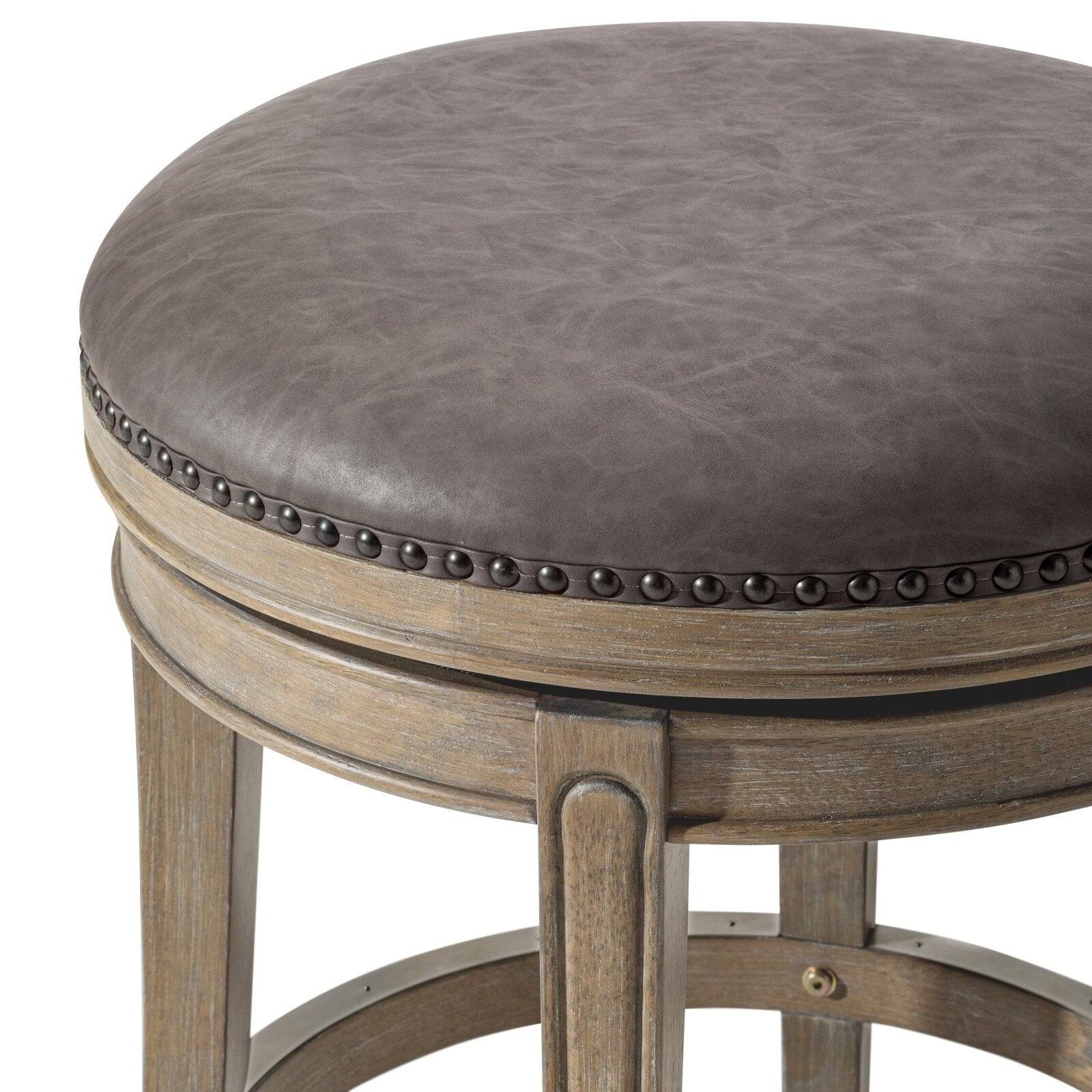 Alt View 6. Maven Lane - 26" Alexander Backless Counter Stool in Reclaimed Oak Finish with Vegan Leather - Reclaimed Oak.