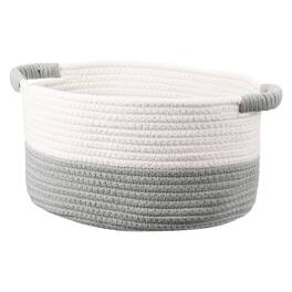 Unique Bargains - Small Woven Basket, 11x9.1x5.9 Inch Rectangular Rope Basket with Handles, Decorative Gift Chest Box for Shelf Storage - Gray