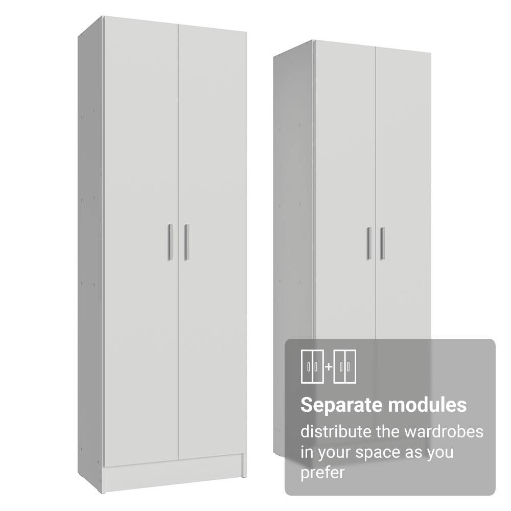 Separate modules distribute the wardrobes in your space as you prefer