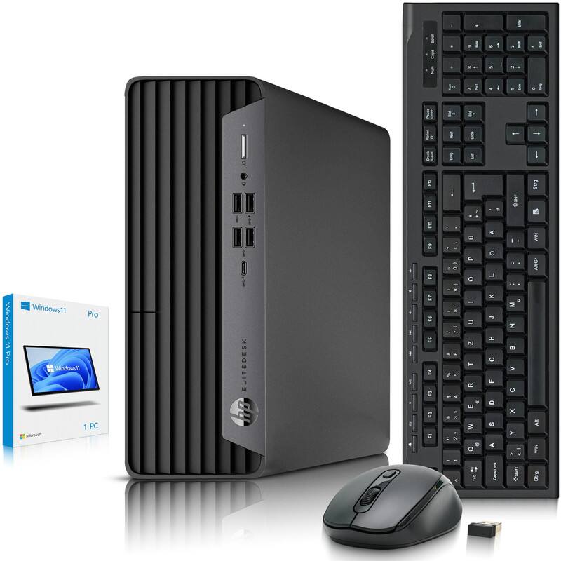 HP - Refurbished Excellent - EliteDesk G6 SFF Desktop PC | Intel i5-10th 3.1GHz | 16GB DDR4 RAM | 256GB SSD | Wireless KB & Mouse | Wi-Fi | Windows11 - Black