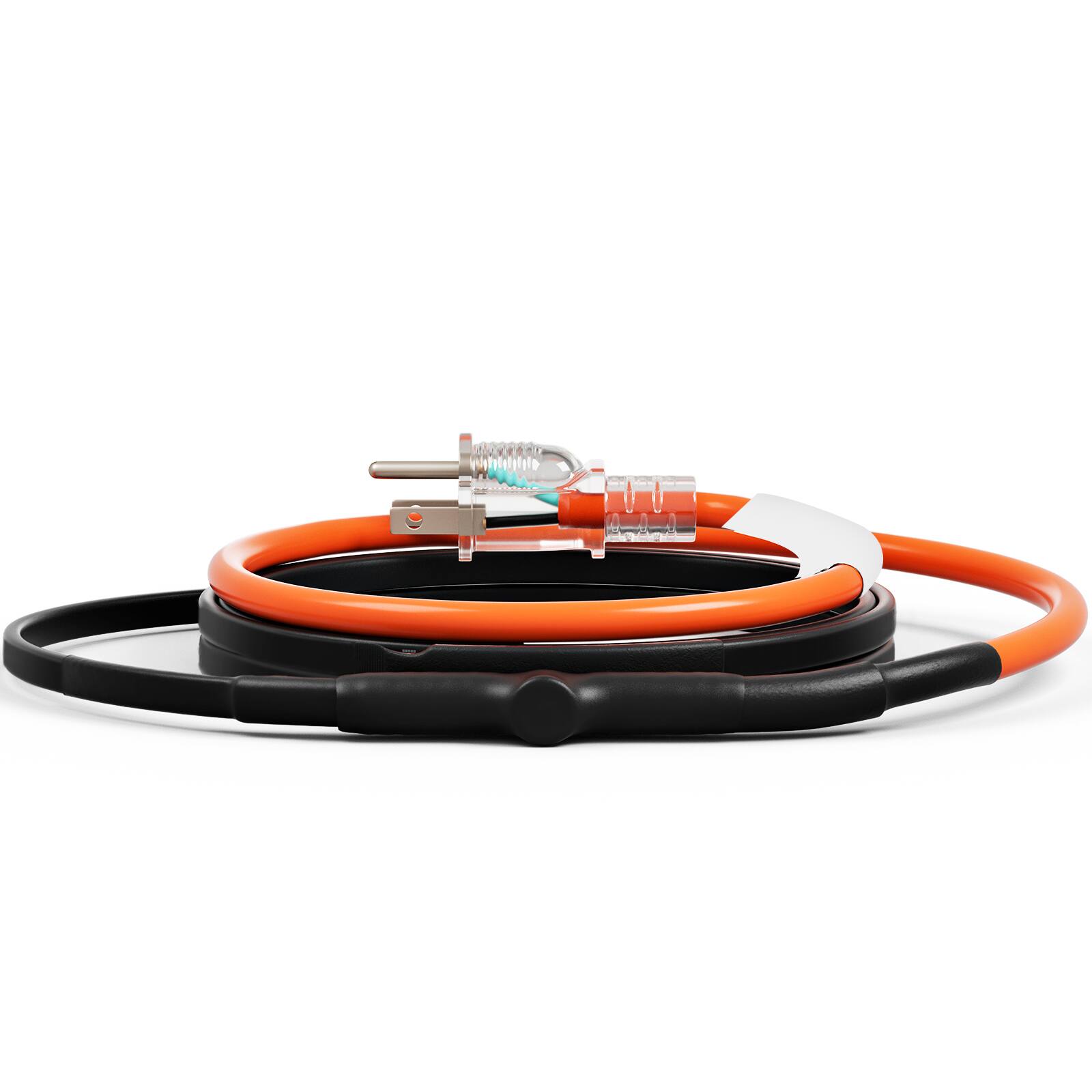 Alt View 5. VEVOR - Self-Regulating Pipe Heating Cable, 3FT 5W/FT Heat Tape for Pipes Freeze Protection, Water Pipe Heat Cable with Built-in - Black;Orange.