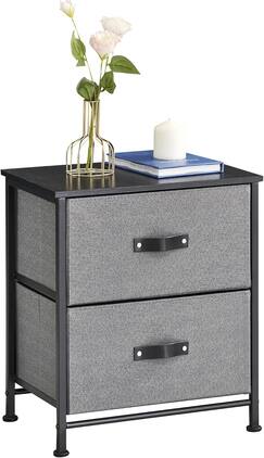 GARVEE - 2 Drawer Dresser Nightstand, Small Bedside Table with Fabric Drawers, End Table for Bedroom, Living Room, Dorm - Black