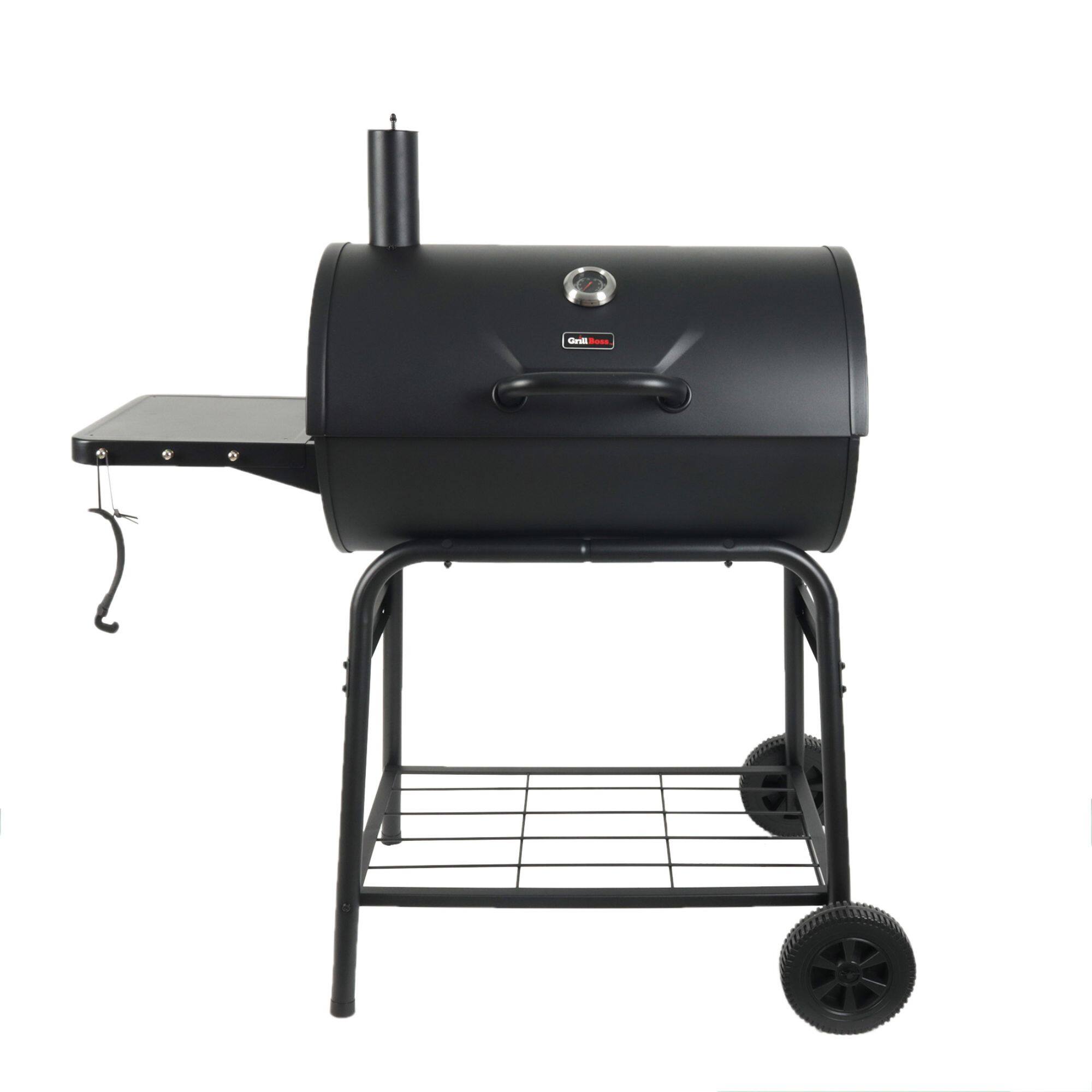 Alt View 5. Grill Boss - Grill Boss 30" Charcoal Barrel Grill, Adjustable Grate Large Cooking Area, Black - Black.