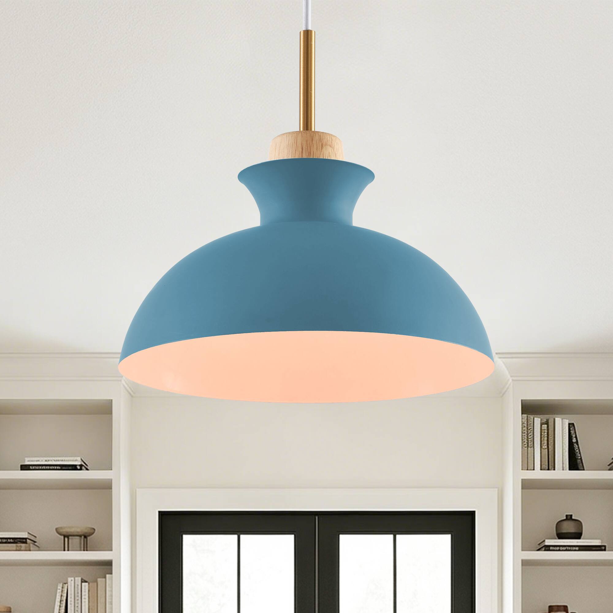 Back. Parrot Uncle - 1-Light Modern Blue Hanging Pendant Light - Blue.