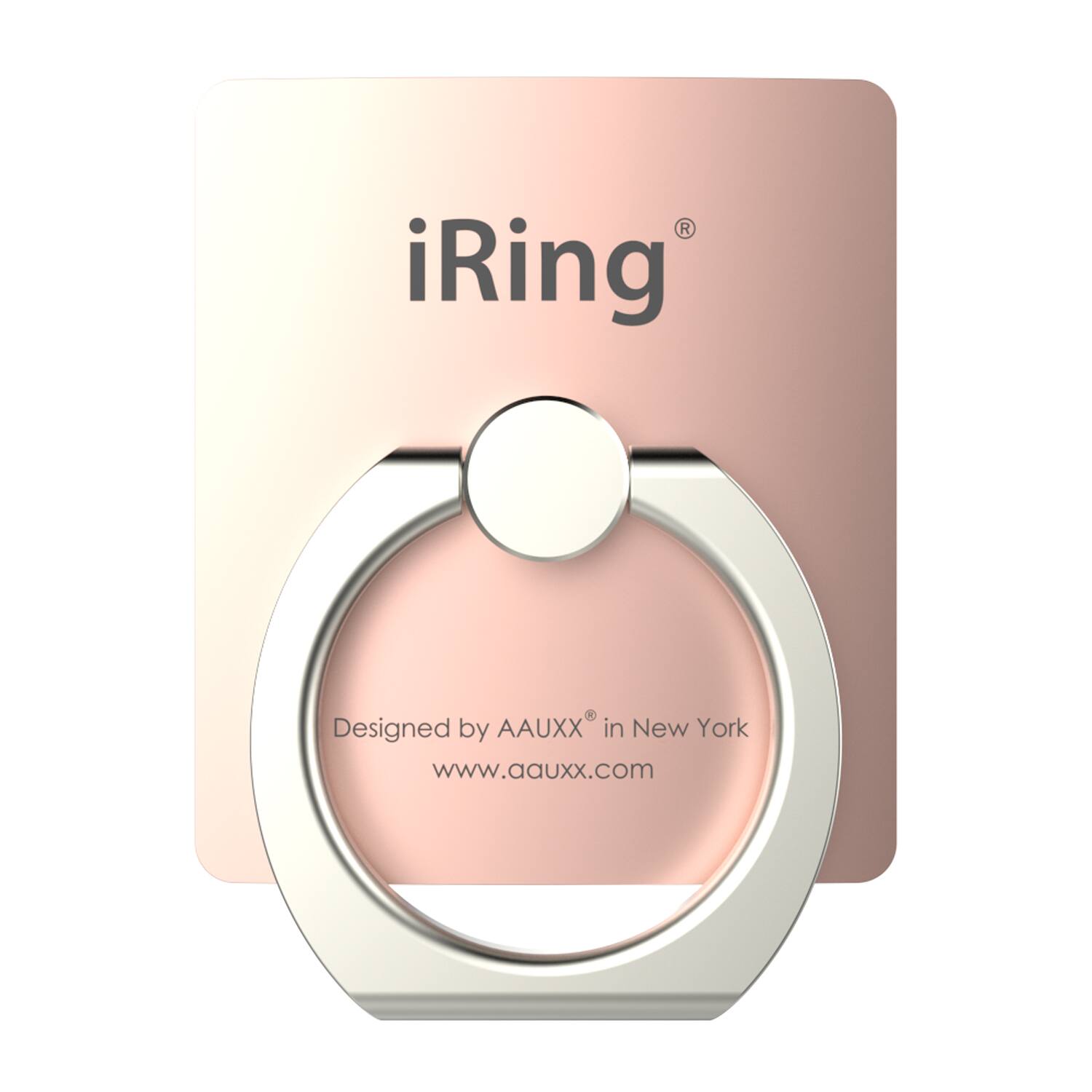 Front. iRing - Original-Safety Finger Grip for Mobile Phones - Rose Gold.