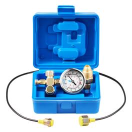 VEVOR - Hydraulic Nitrogen Accumulator Charging Kit, 0-1420 PSI Nitrogen Fill Kit, Pressure Test System with 1 Pressure Gauge - Blue