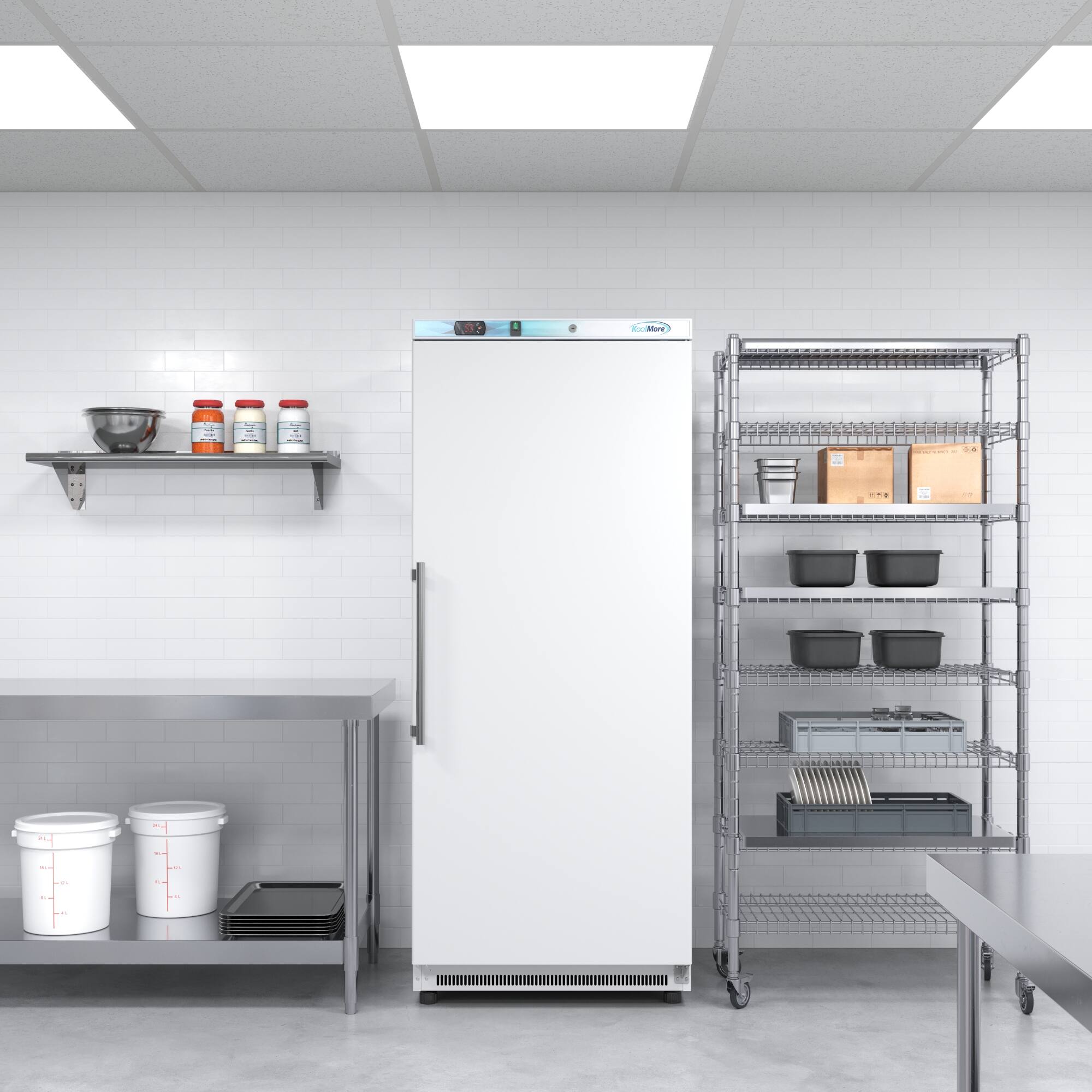 Alt View 7. Koolmore - 20 Cu. Ft. Commercial Reach-in Refrigerator in White with Manual Defrost (KM-RMD20WH) - White.