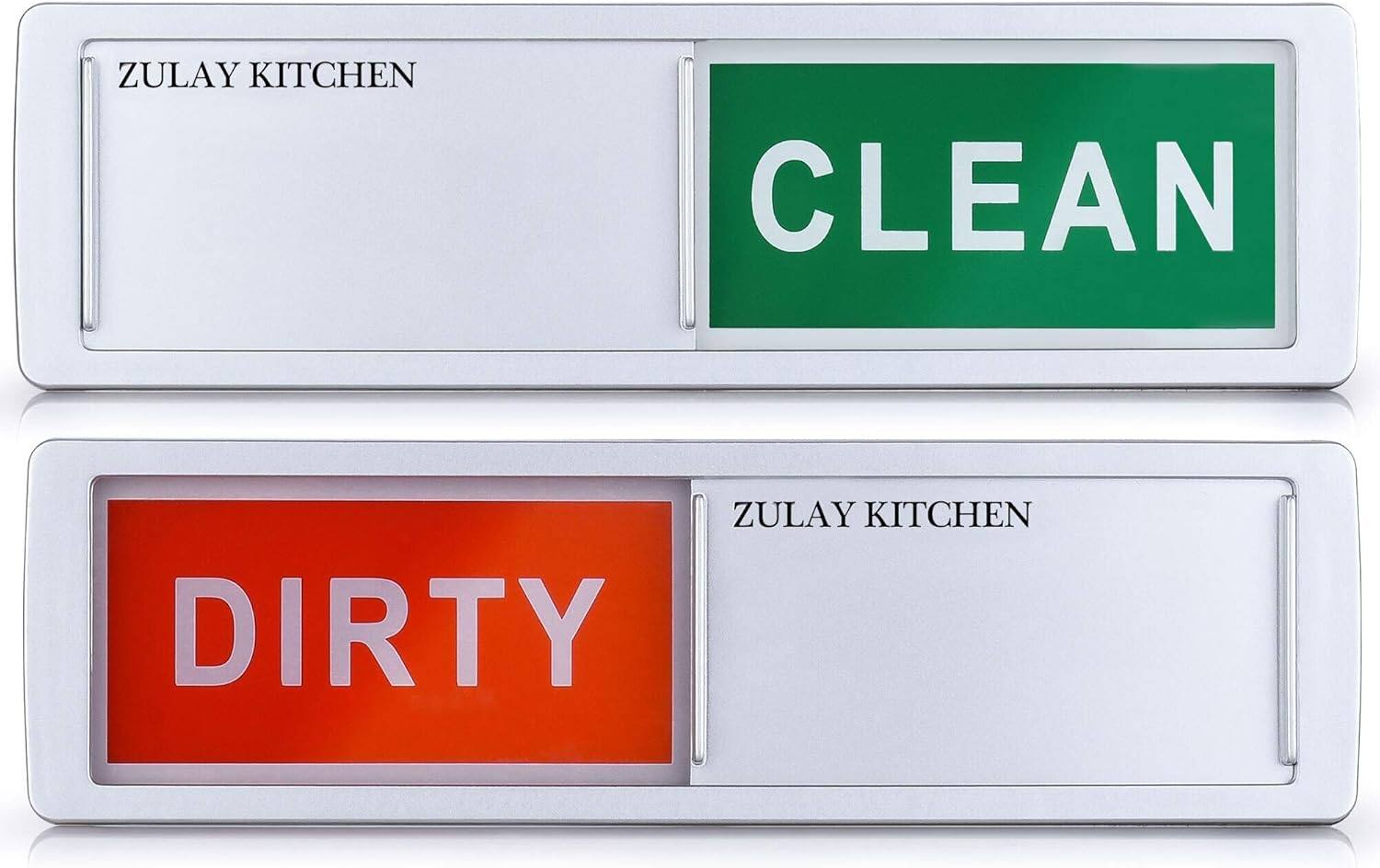 Zulay Kitchen - Dishwasher Clean Dirty Magnet - Strong Magnet for Stainless Steel & Other Magnetic Surfaces - Silver
