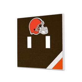 Keyscaper - Cleveland Browns Diagonal Stripe Double Toggle Light Switch Plate - Multicolor