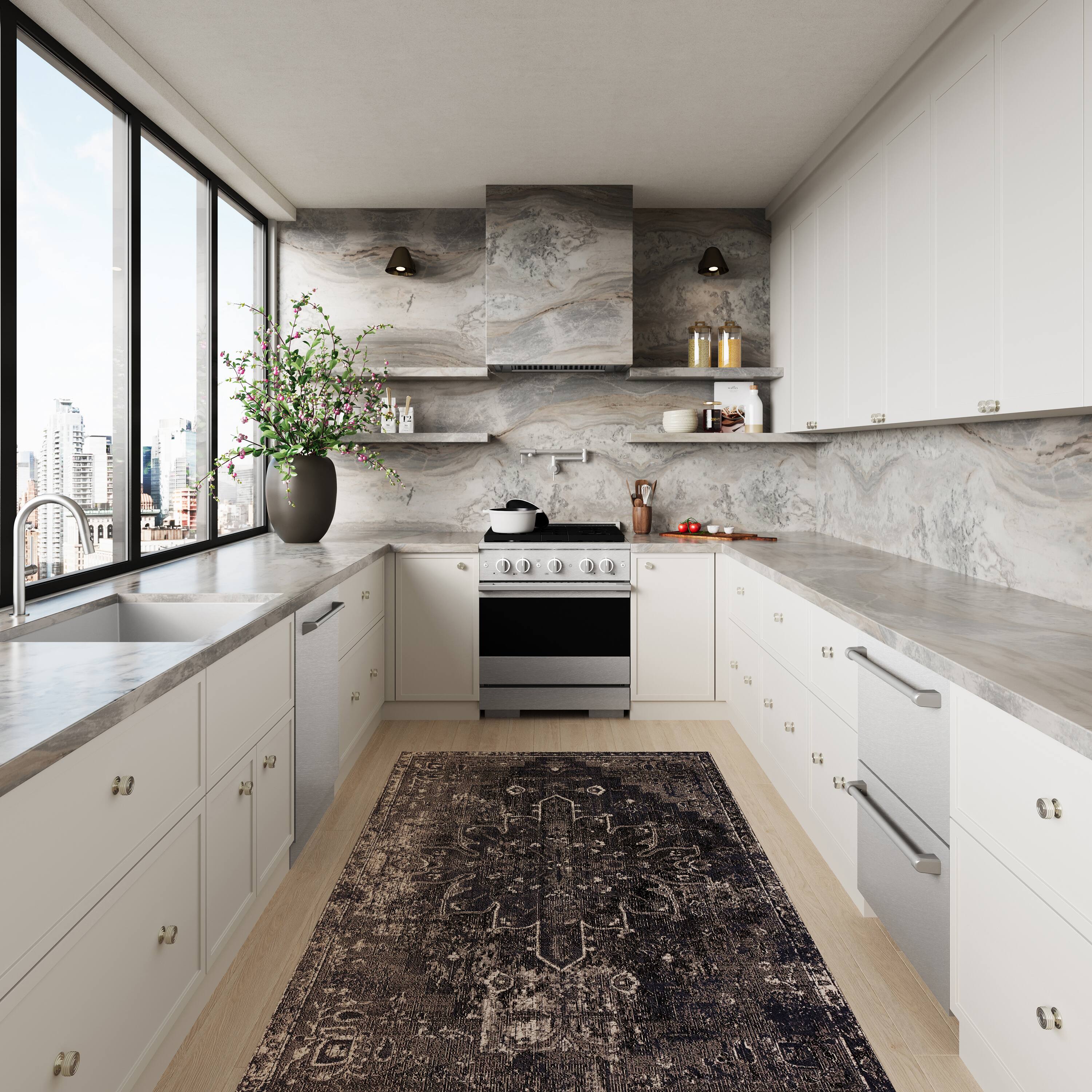 Alt View 2. ZLINE - 30 in. 4.2 cu. ft. Marino Freestanding Gas Range with Manual Clean Convection Gas Oven with 4 Brass Burners - Satin Stainless Steel.