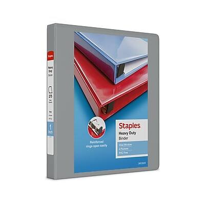 Staples Heavy Duty Binder

- Reinforced rings
- Open easily
- Heavy Duty
- 1" Rings
- 100% Recyclable
- 30% Recycled Content
- 350 sheets
- 11" x 17"