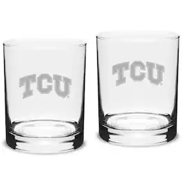 Jardine - TCU Horned Frogs 14oz. 2-Piece Classic Double Old-Fashioned Glass Set - Multicolor
