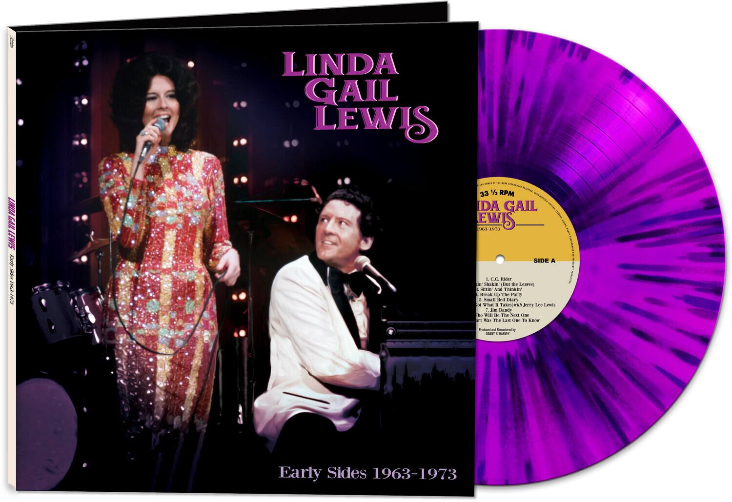LINDA GAIL LEWIS  
Early Sides 8261-8961  
- - .. DISED 1/3 - 33 RPM  
IDA GAIL - - EWIS 1963-1973 PERICE SIDE A  
I. THE stader in' Shakin' DE the Leaves) : CHEES And Thankin' Break Up The Party  
Small on1 Diary Don What 11 Takes) Jerry Les Lewse a mm Dandy so WIII ne The Nest One rt was The Lau The TO know  
Produced - Formand by ESSERT . HARVET  
Early Sides 1963-1973