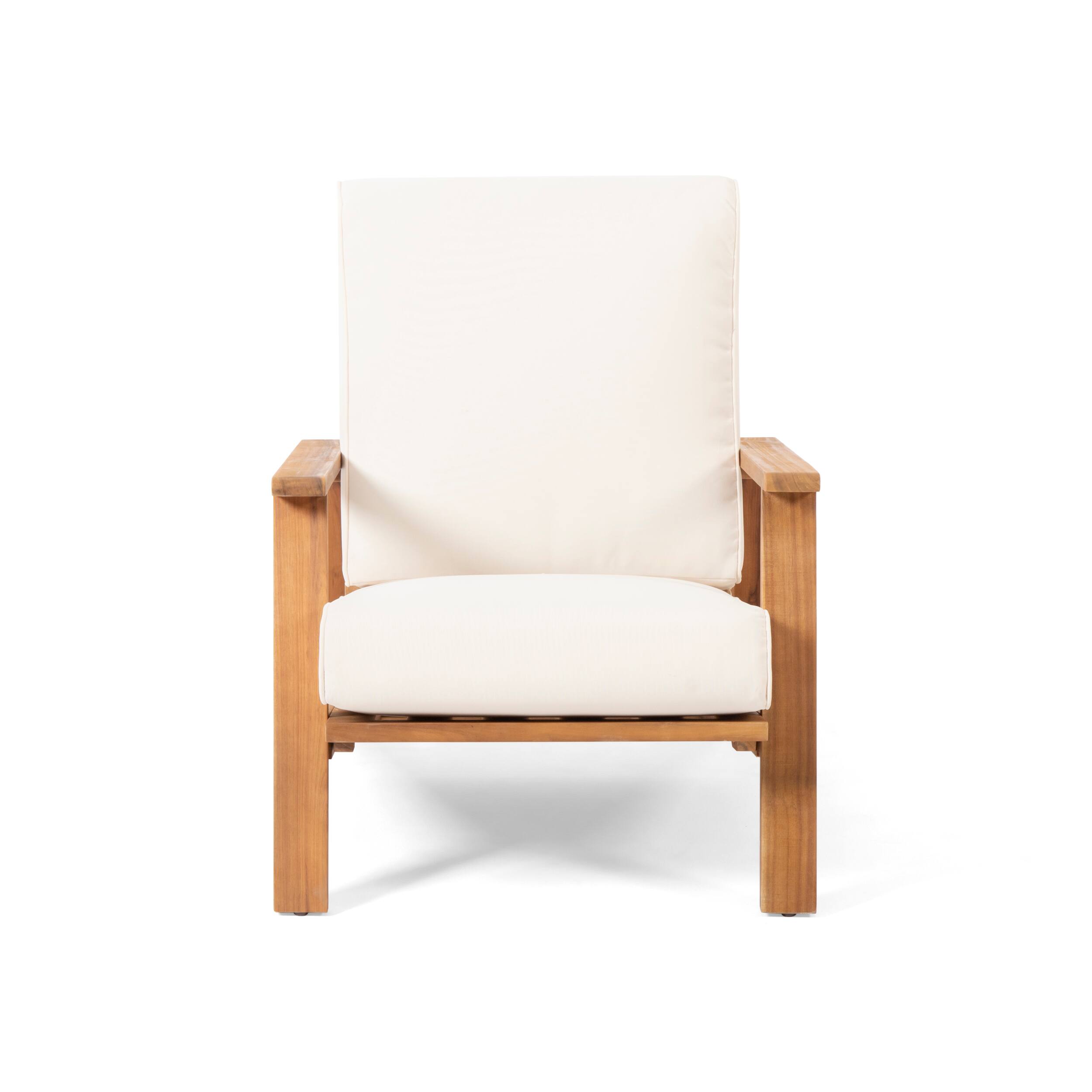 Left. Mondawe - Adirondack Chair with Weather-Resistant Cushions - Beige.