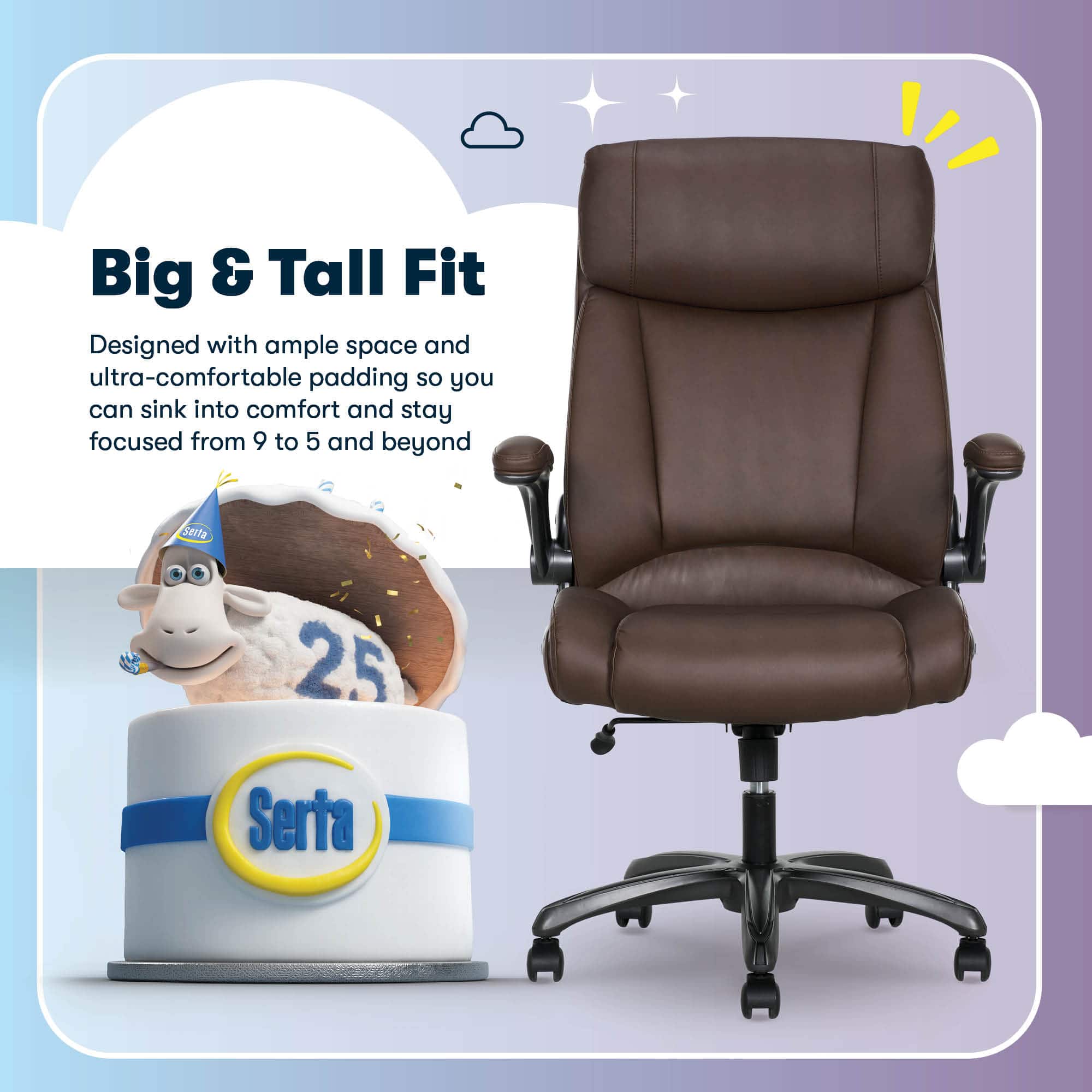 Serta Big & Tall Office Chair with Lumbar Support High Back