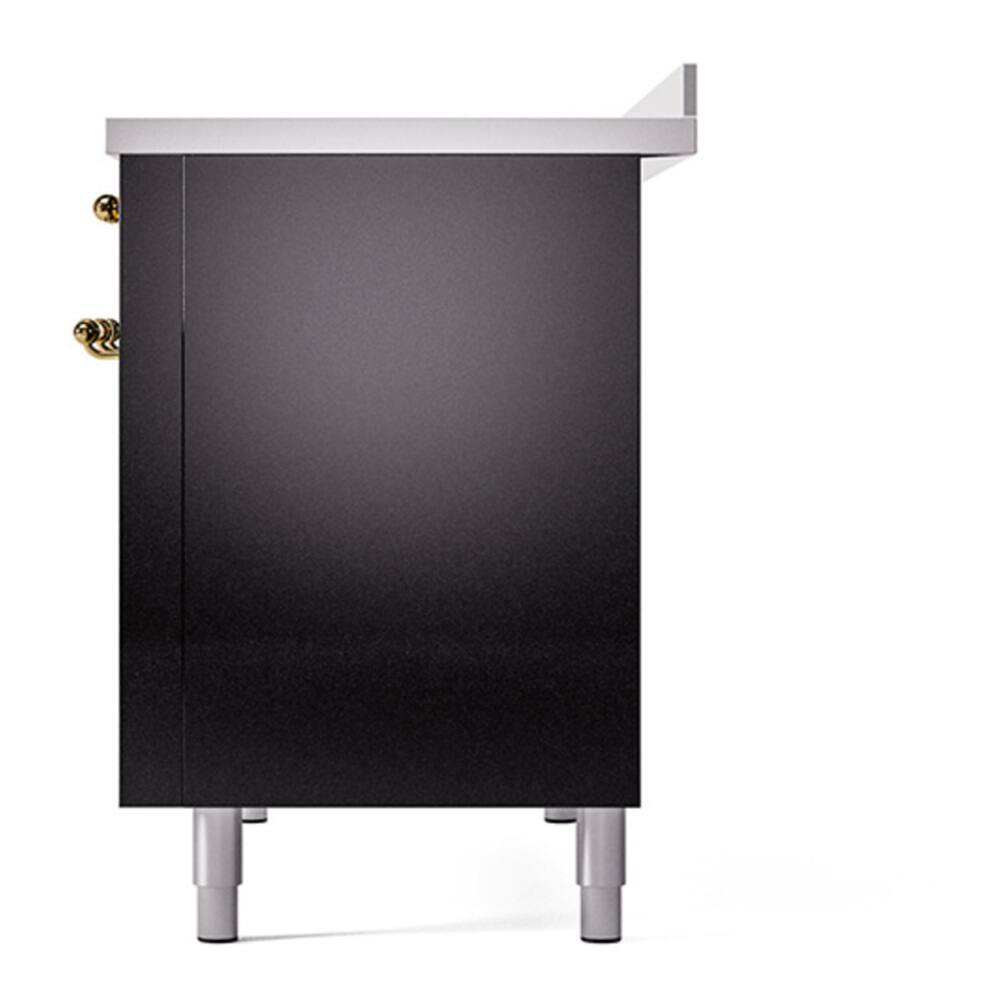 Alt View 4. ILVE - ILVE Nostalgie II 48 inch Induction Range with 6 Induction Elements (Glossy Black) - Glossy Black.