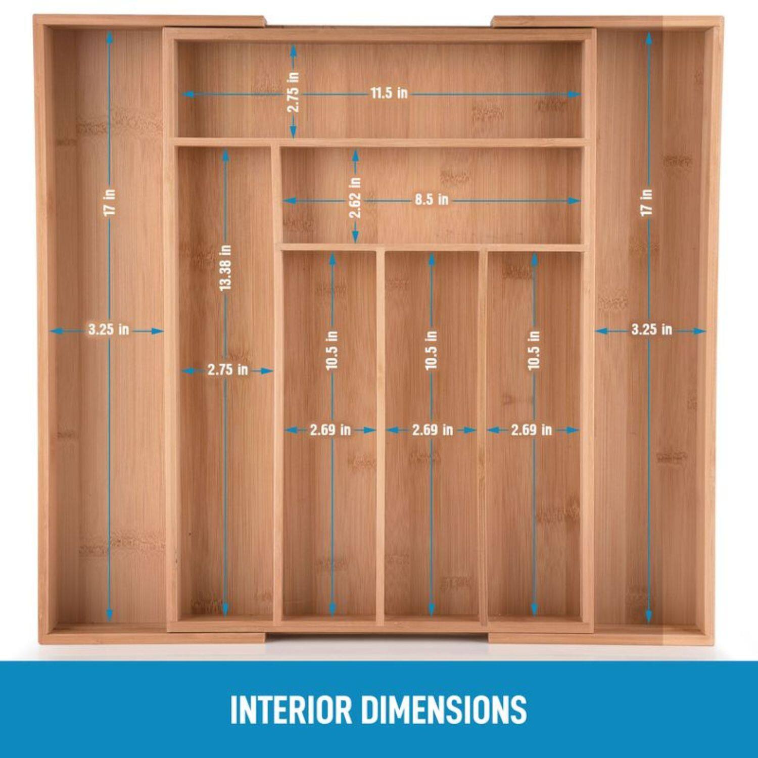 2.75 in, 11.5 in, 8.5 in, 17 in, 13.38 in, 3.25 in, 10.5 in, 2.69 in, INTERIOR DIMENSIONS