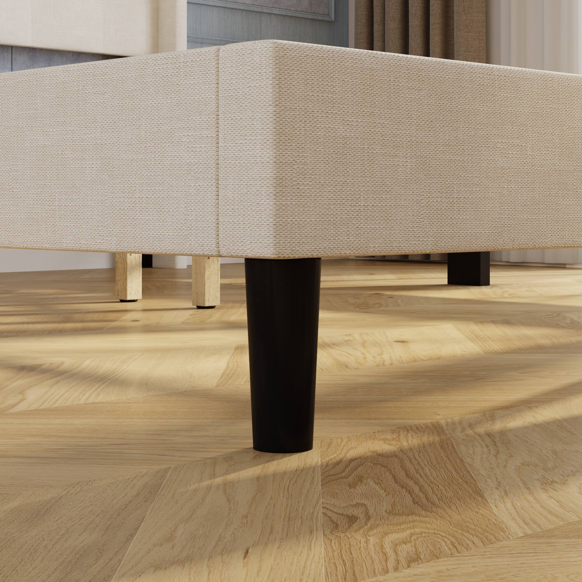 Alt View 4. Famapy - Famapy Upholstered Bed Frame - Heavy - Duty 10 - Slat Support & Thick Plywood for Stable Sleep - White.