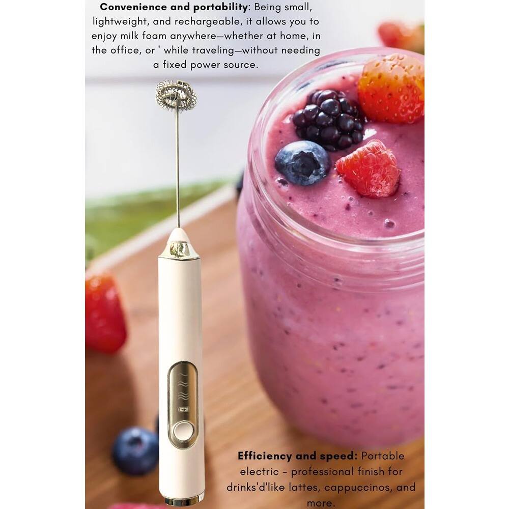 Convenience and portability: Being small, lightweight, and rechargeable, it allows you to enjoy milk foam anywhere—whether at home, in the office, or while traveling—without needing a fixed power source.

Efficiency and speed: Portable electric – professional finish for drinks'd'like lattes, cappuccinos, and more.