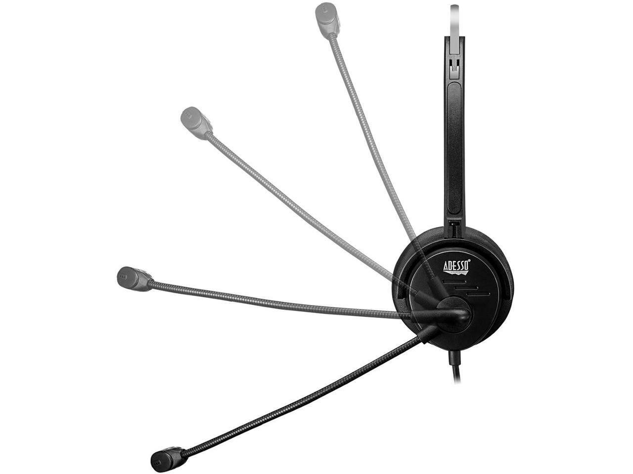 Alt View 8. Adesso - Adesso Xtream P1 USB Wired Multimedia Headset with Microphone Monaural Over the Head Black XTREAMP1 - Black.