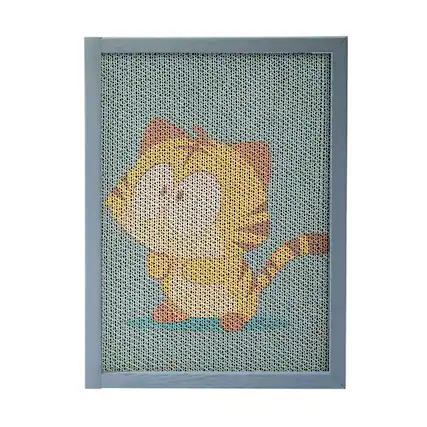 Front. Resenkos - Resenkos Cat Scratching Post With Fun Patterns, 7 Reusable Mats, Pet Activity Center, Gray - Gray.