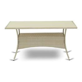 East West Furniture - Wicker Patio Table - Natural Linen