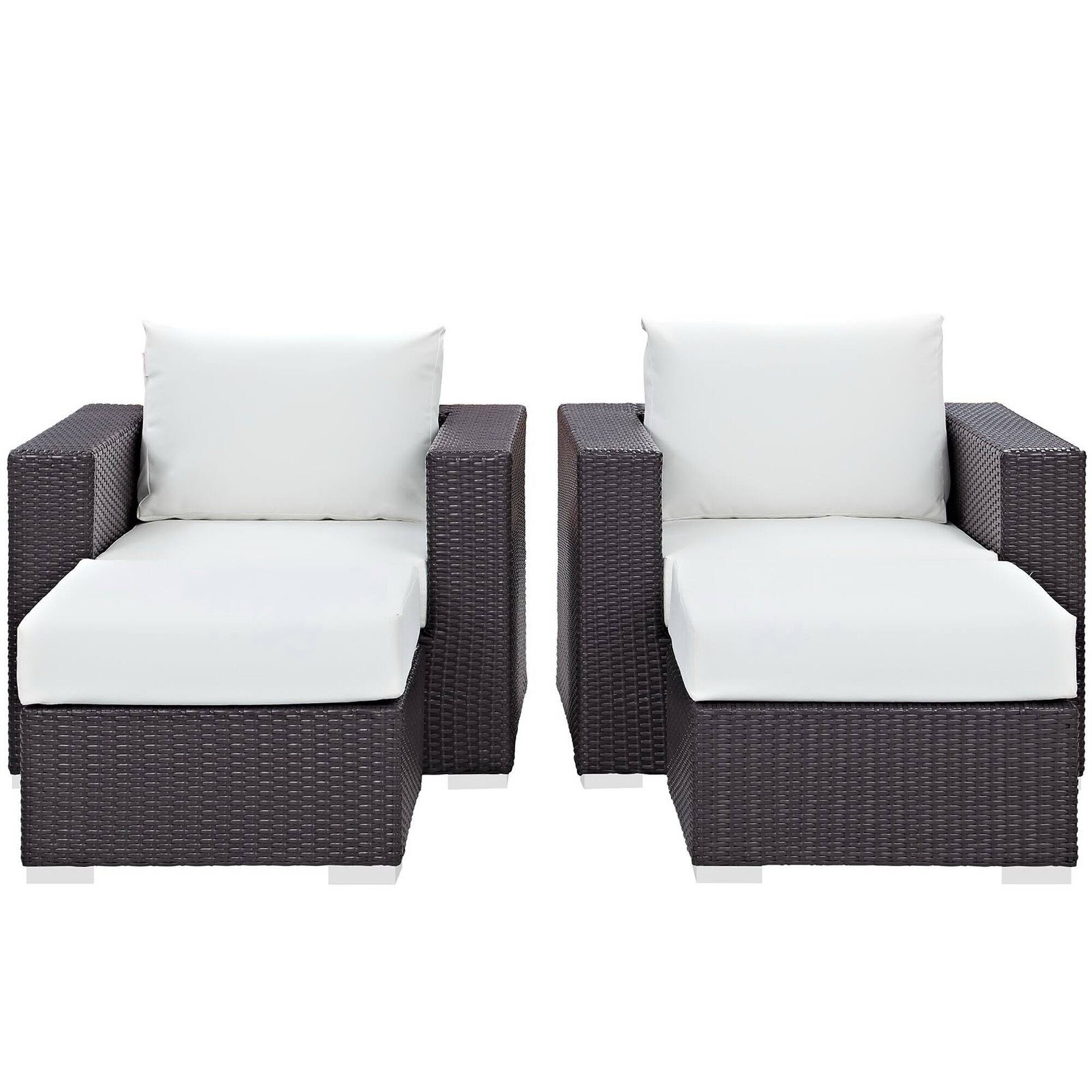 Left. Modway - Convene 4-Piece Outdoor Patio Sectional Set - Espresso White.