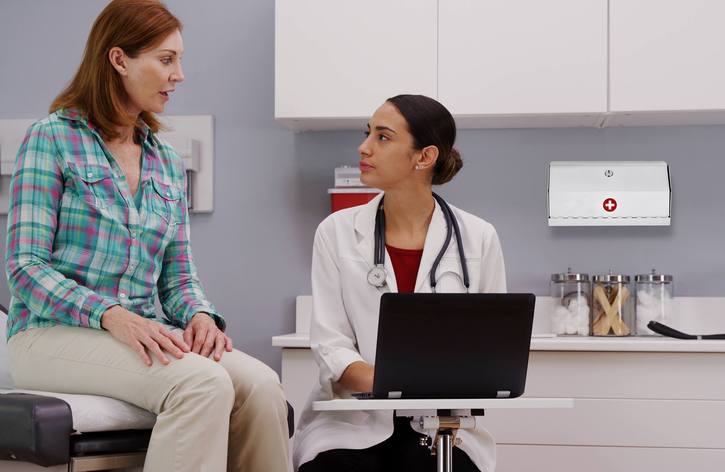 Alt View 2. Viva Comfort - Compact Steel Surface Mount Bathroom Medicine Cabinet with Lock - White.