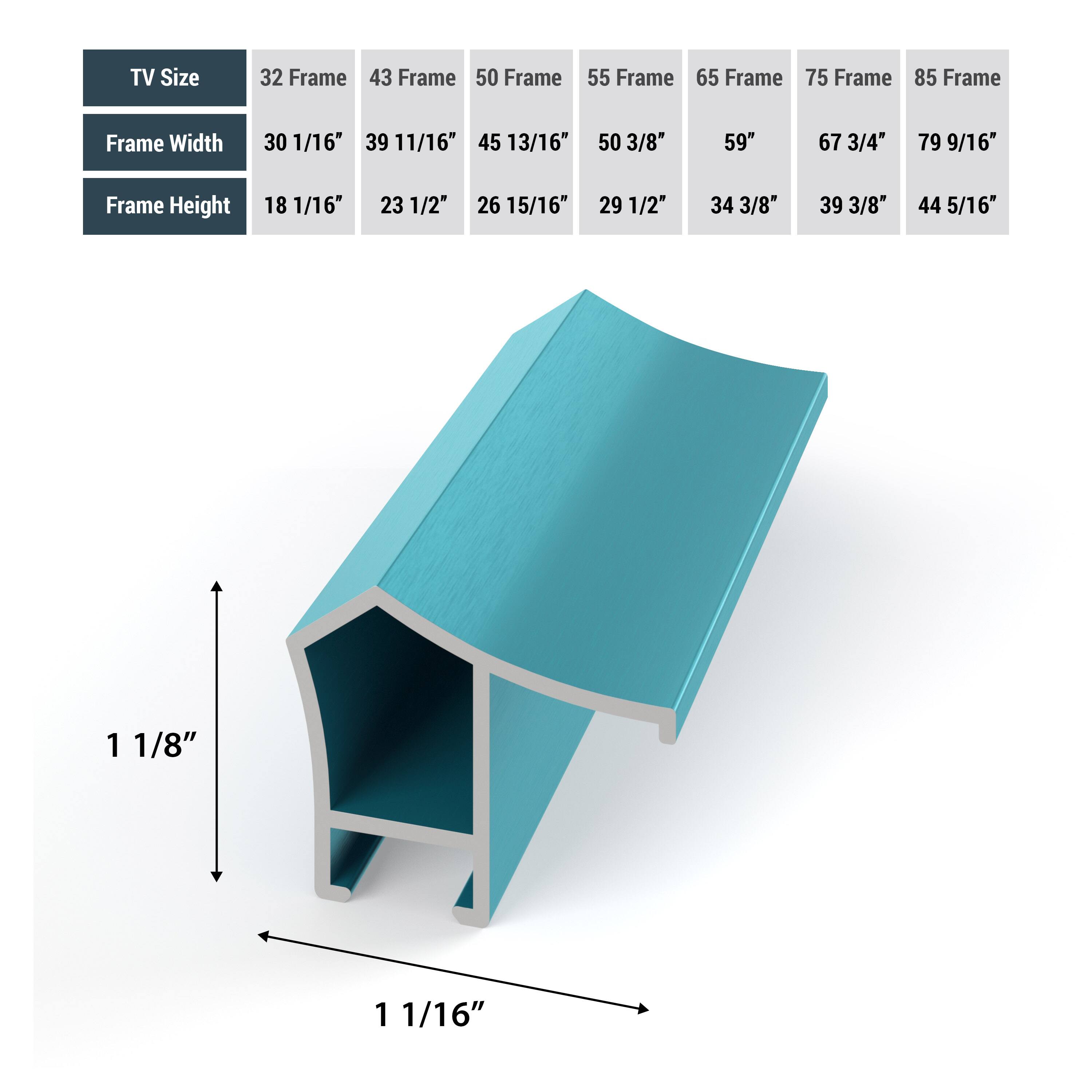Alt View 13. Deco TV Frames - Alloy Prismatic Bezel for Samsung The Frame TV - 32" - Caribbean Turquoise.