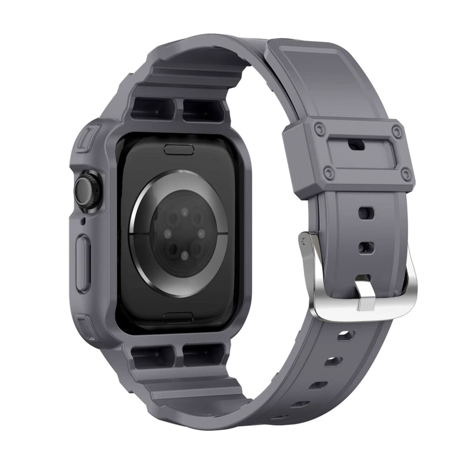 Left. Stock Preferred - TPU Sport Band for Apple Watch Series 10 (46mm) - Grey - Grey.