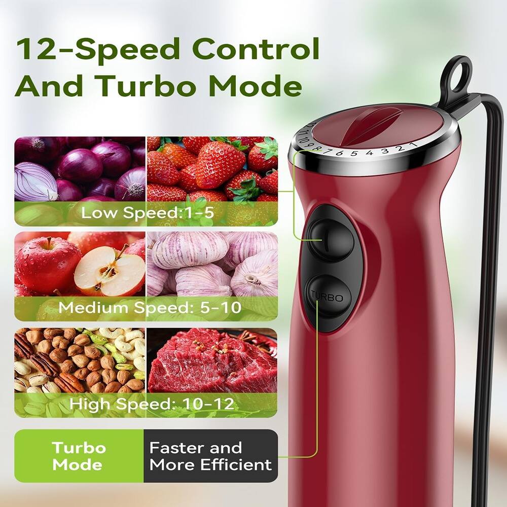 12-Speed Control And Turbo Mode

Low Speed: 1-5  
Medium Speed: 5-10  
High Speed: 10-12  

Turbo Mode  
Faster and More Efficient