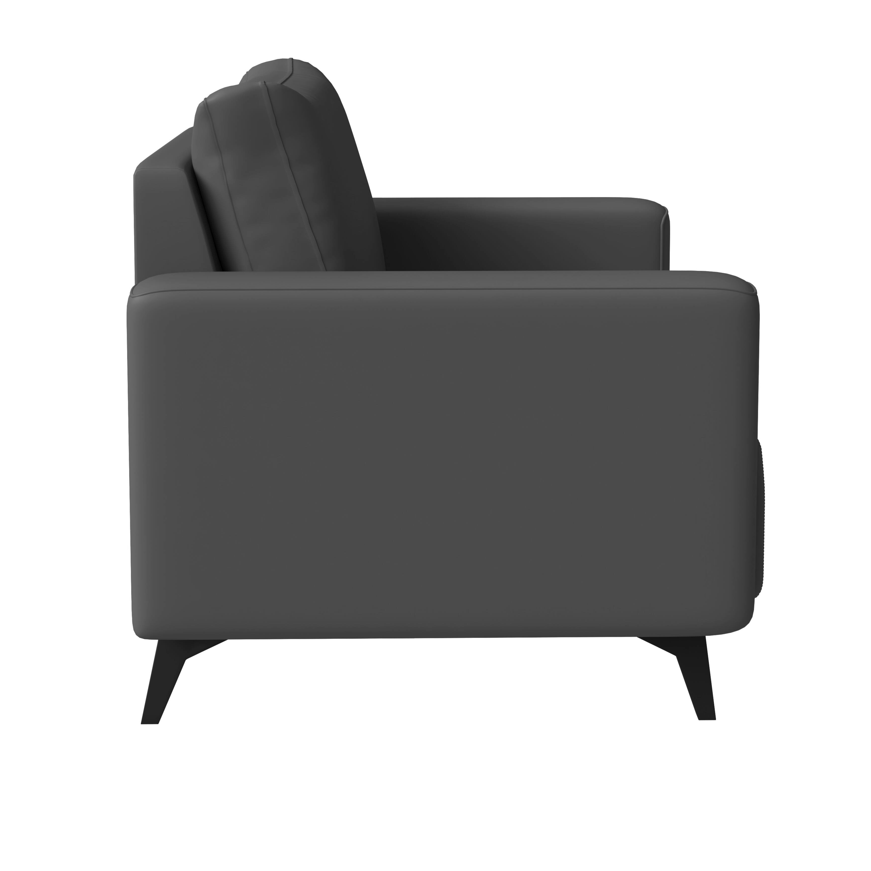 Alt View 3. LeisureMod - Inno Modern Leather Accent Chair, Solid Wood Frame Armchair - Scratch Resistant - Grey.