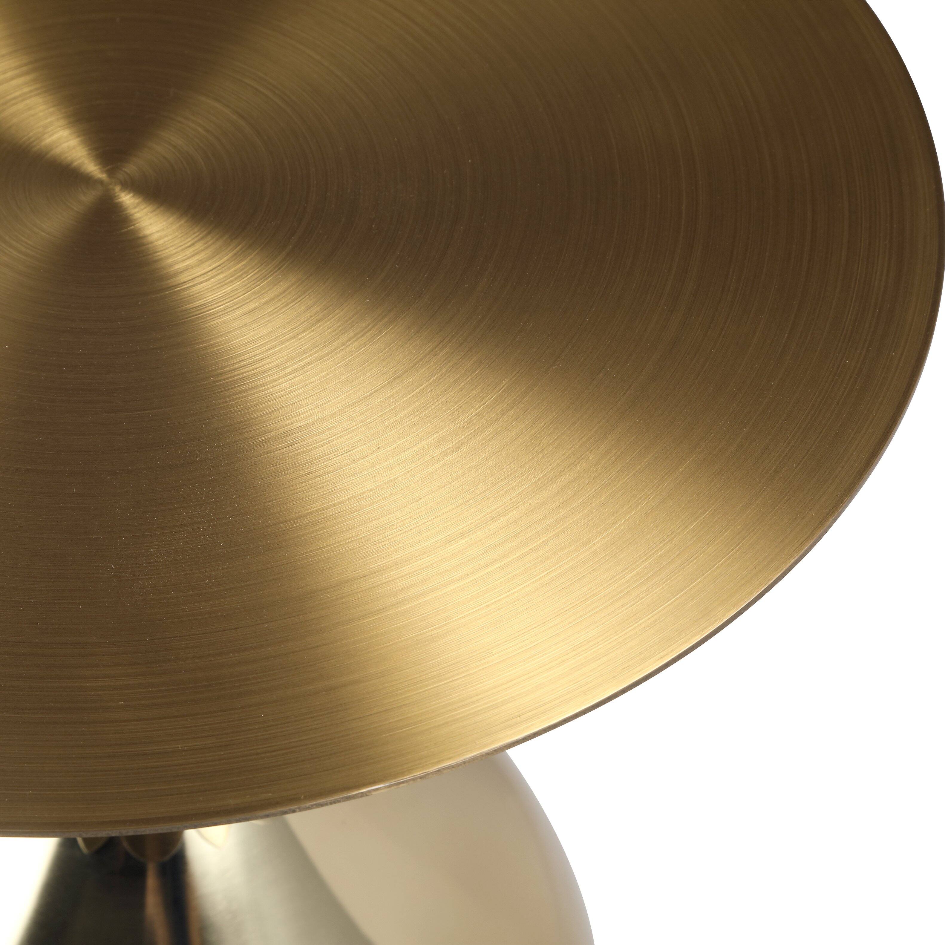 Alt View 6. LeisureMod - Modern Bell-Shaped Steel Top Accent Table with Powder Coated Finish for Living Room or Office - Gold.