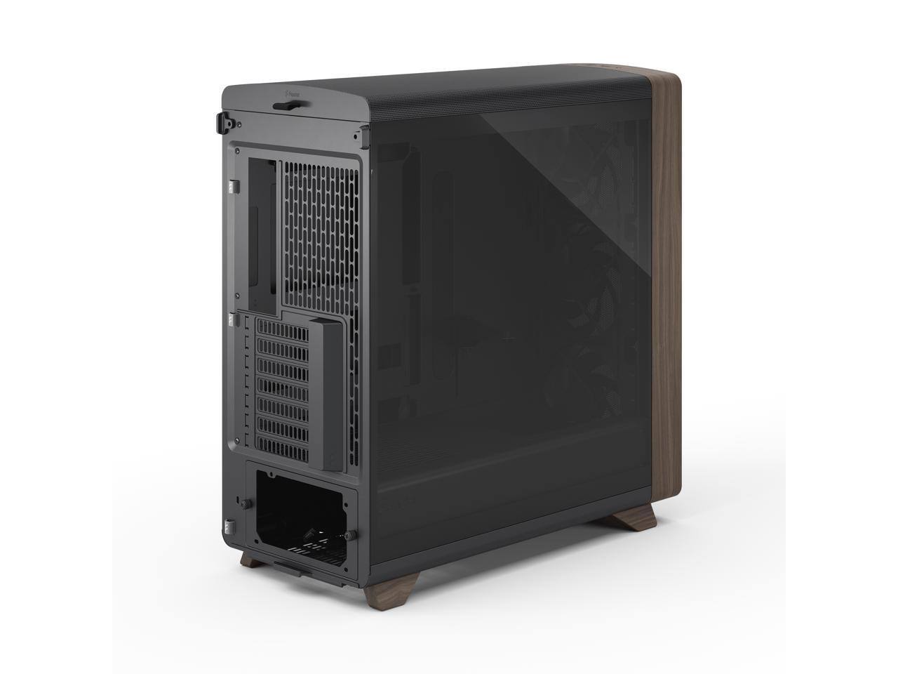Alt View 4. Fractal Design - Fractal Design Summit Black TG Walnut PC Case - Tempered Glass, 3 Fans, ATX/E-ATX/mATX/ITX Support - Black.