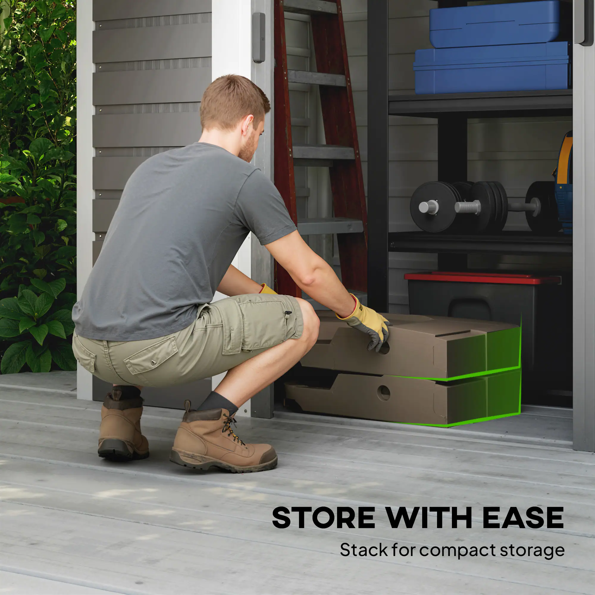 STORE WITH EASE  
Stack for compact storage