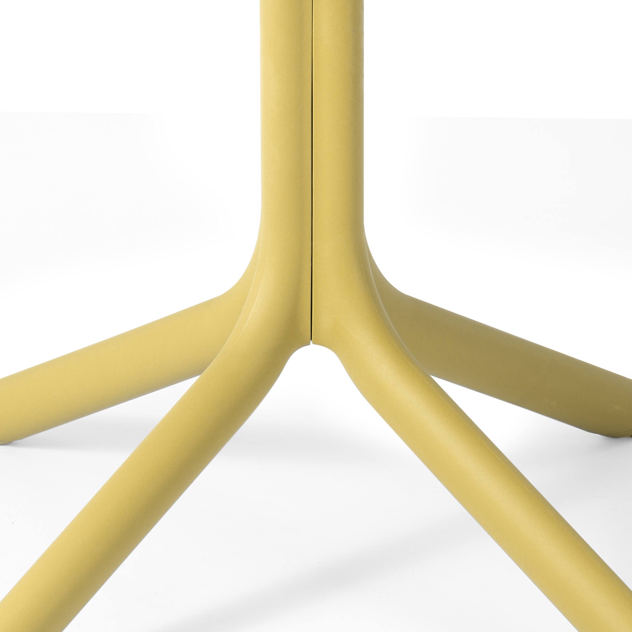 Alt View 4. WestinTrends - WestinTrends Playa 31.5" Round Plastic Outdoor Patio Dining Table for 4 - Yellow.