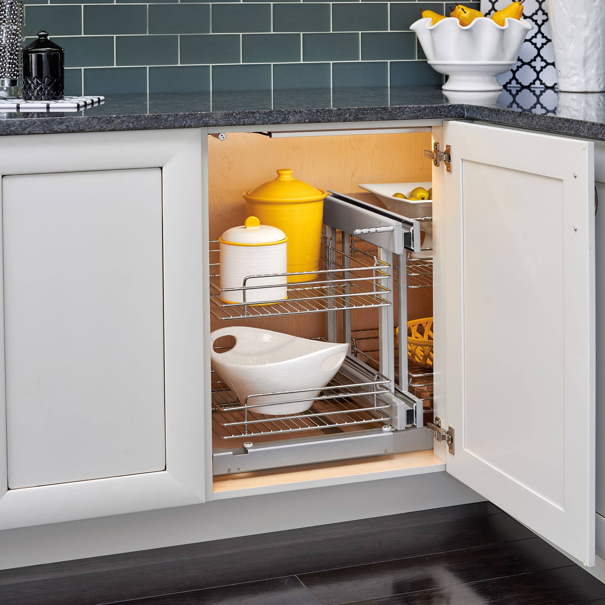 Alt View 7. Rev-A-Shelf - Rev-A-Shelf 18'' Pullout Blind Corner Kitchen Cabinet Organizer, 5PSP-18-CR - Silver.