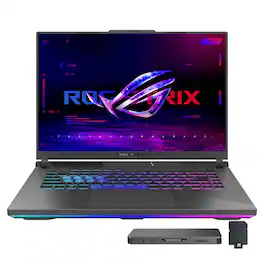 ASUS - ROG Strix 16" WUXGA Gaming Laptop,Ryzen 9 9955HX,32GB DDR5,1TB SSD+1TB Dock Set,RTX 5060,Backlit Kb,Win11 Pro - Gray
