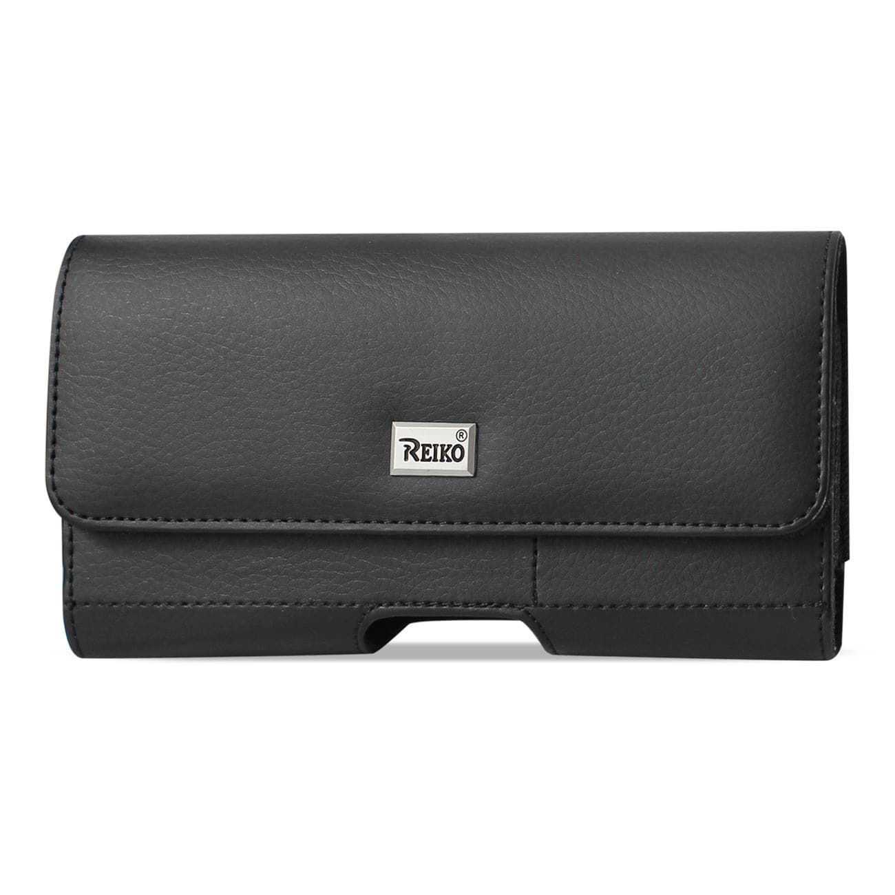 Reiko - Horizontal Leather Pouch With Card Holder In (6.4X3.2X0.4 Inches) - Black