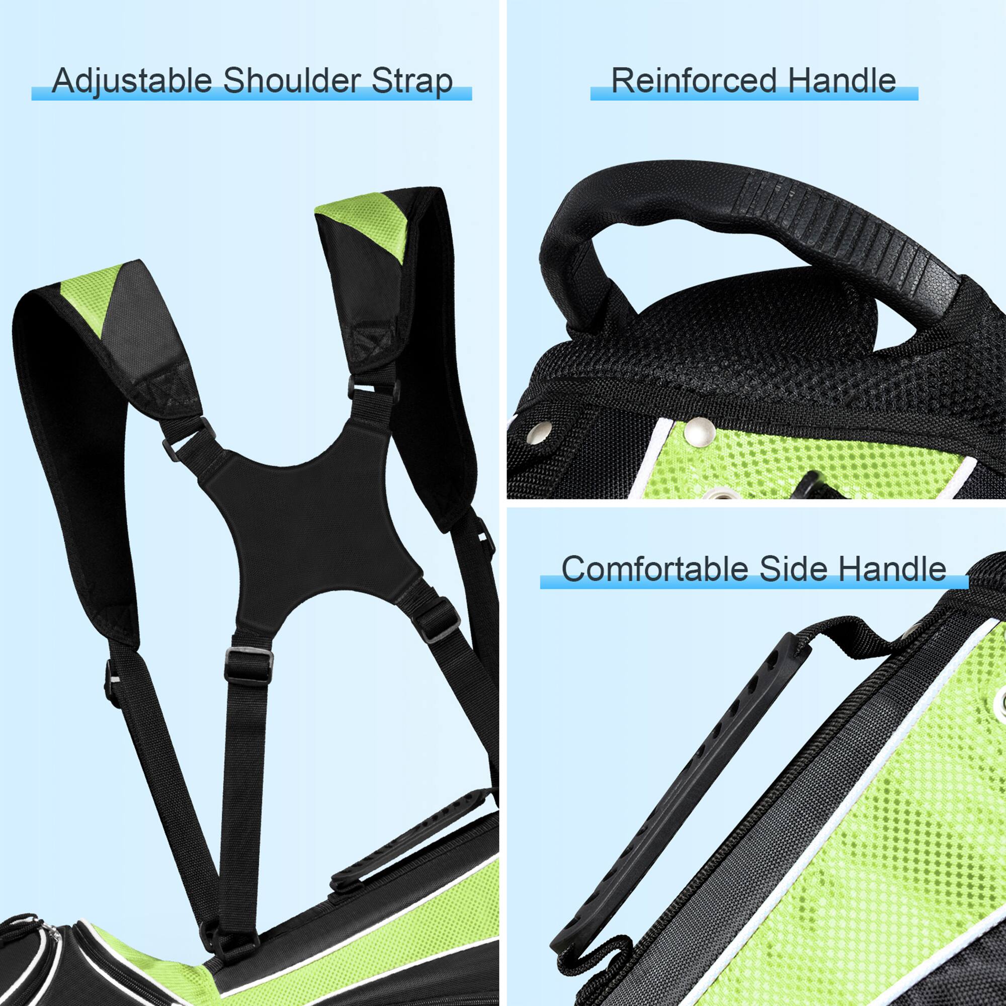 Adjustable Shoulder Strap  
Reinforced Handle  
Comfortable Side Handle