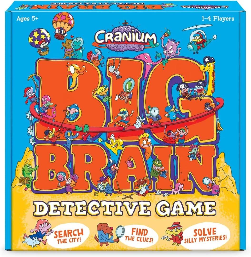 Cranium Big Brain Detective Game

Ages 5+

1-4 Players

Search the City!

Find the Clues!

Solve Silly Mysteries!