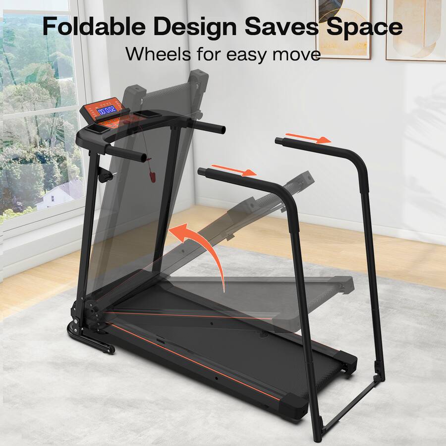 Treadmill Extended Rails Anysun Portable Foldable Walking Treadmill – Extended Handrails for ...