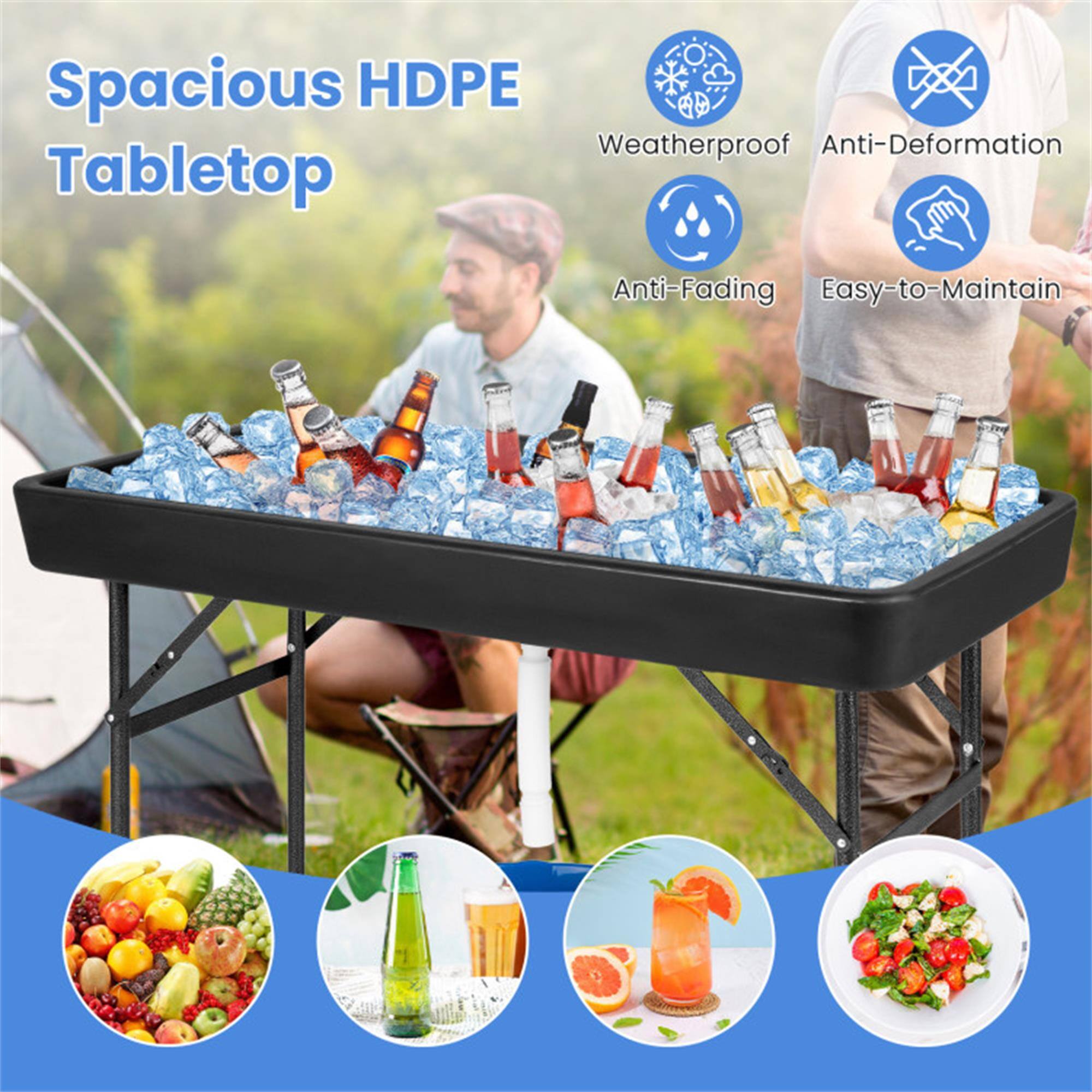 Spacious HDPE Tabletop

- Weatherproof
- Anti-Deformation
- Anti-Fading
- Easy-to-Maintain