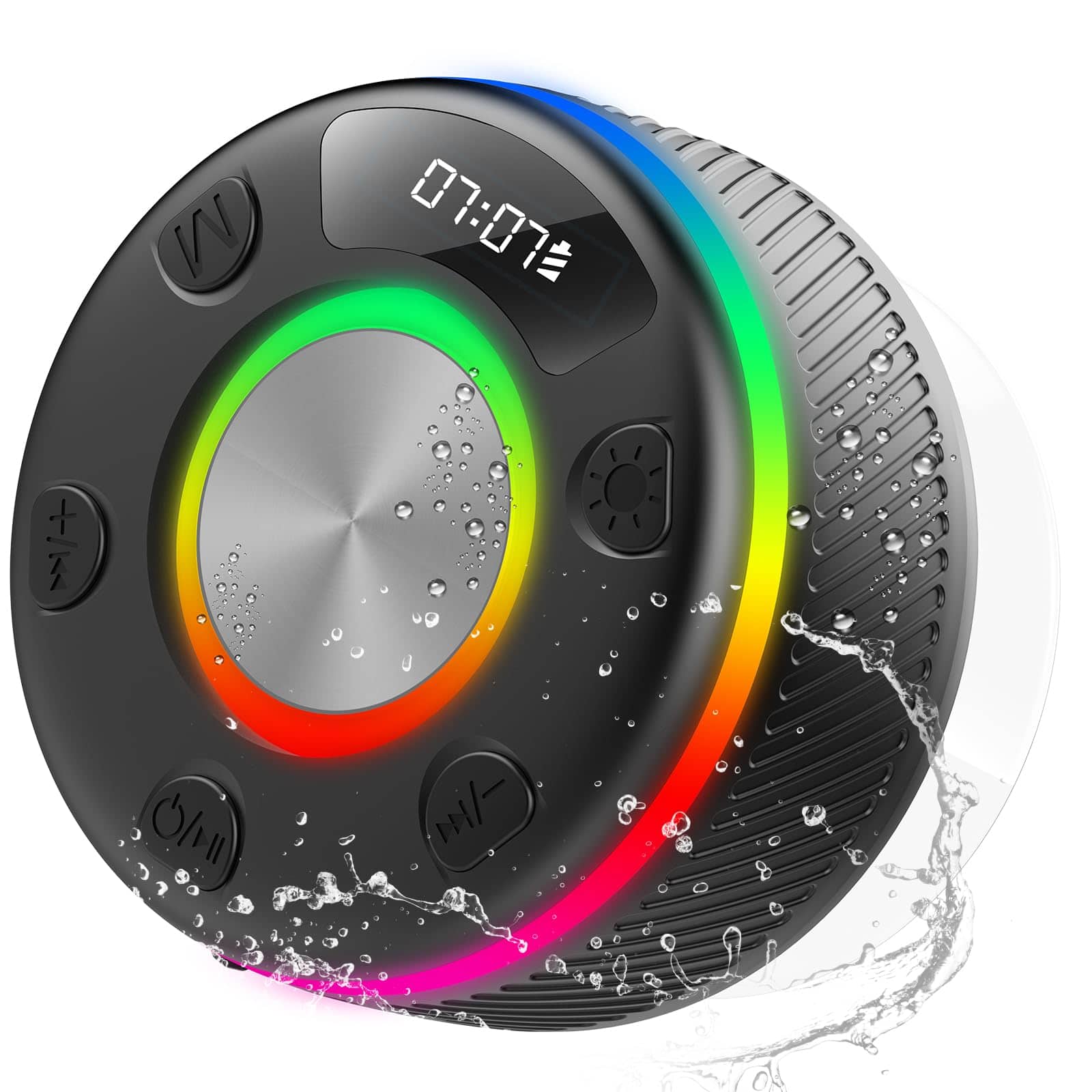 Dazzed Corner - Bluetooth Shower Speaker, Portable Speakers Bluetooth - Black