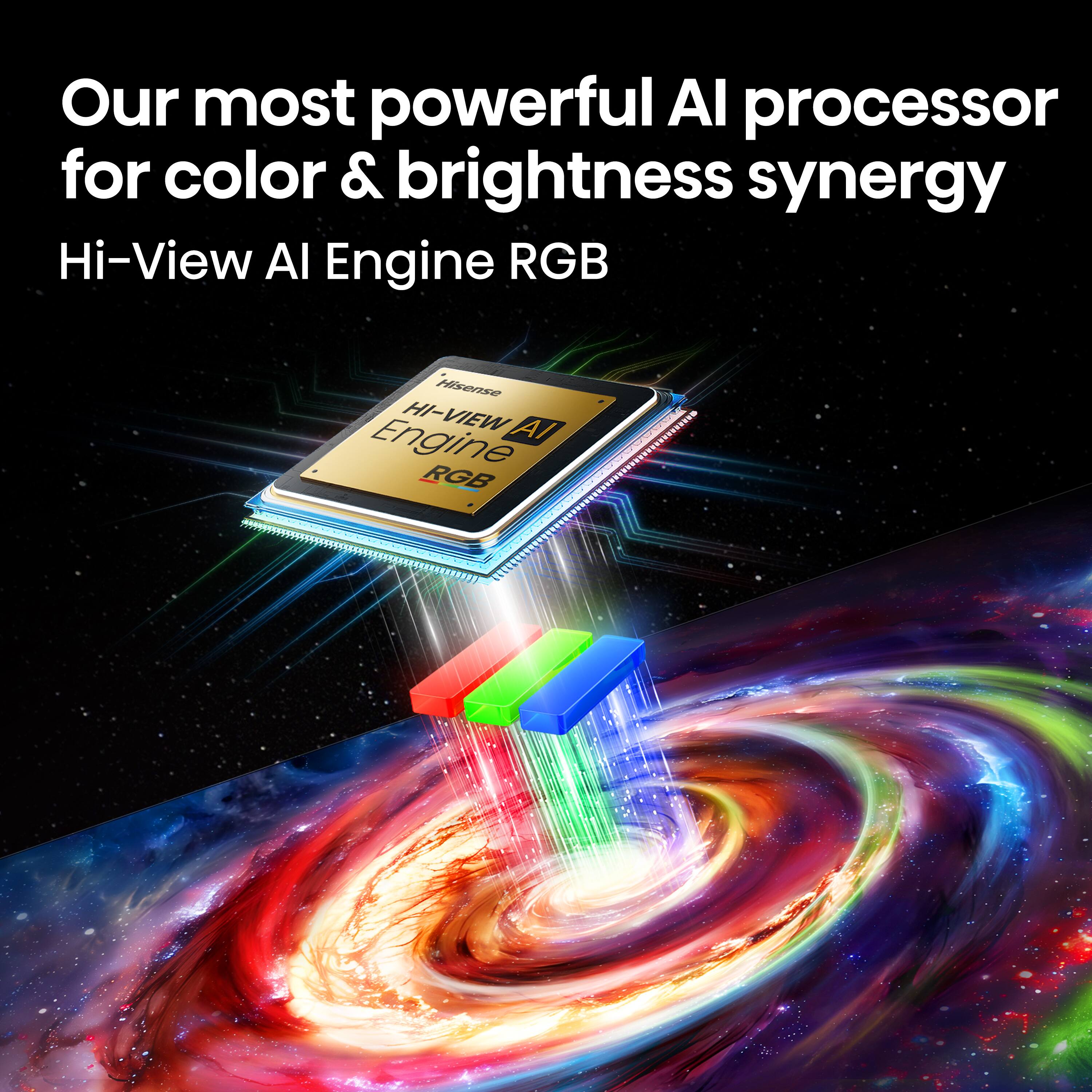 Our most powerful AI processor for color & brightness synergy  
Hi-View AI Engine RGB