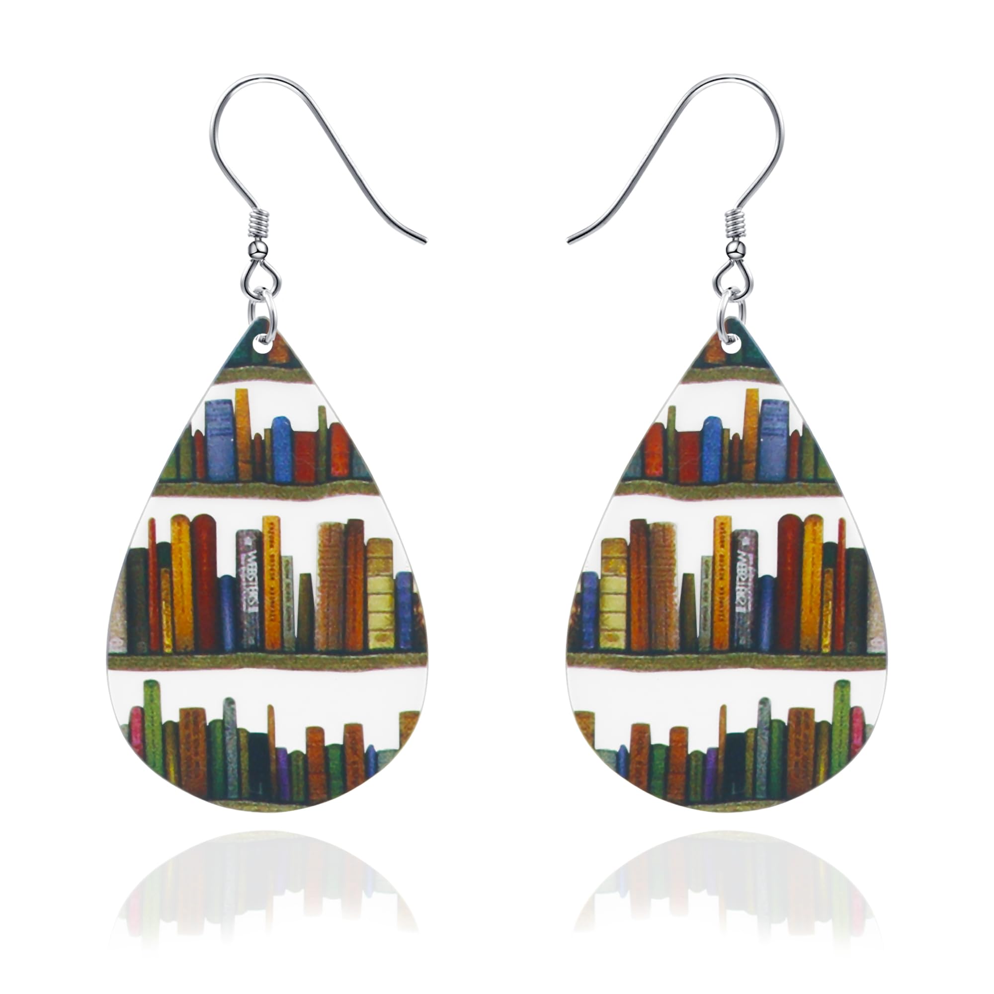 Paradigms Interiors - Teacher Earrings Book Cat Pencil Pen Librarian School As Lovers Readers Bookish Gifts For Teachers Students Women Chr...