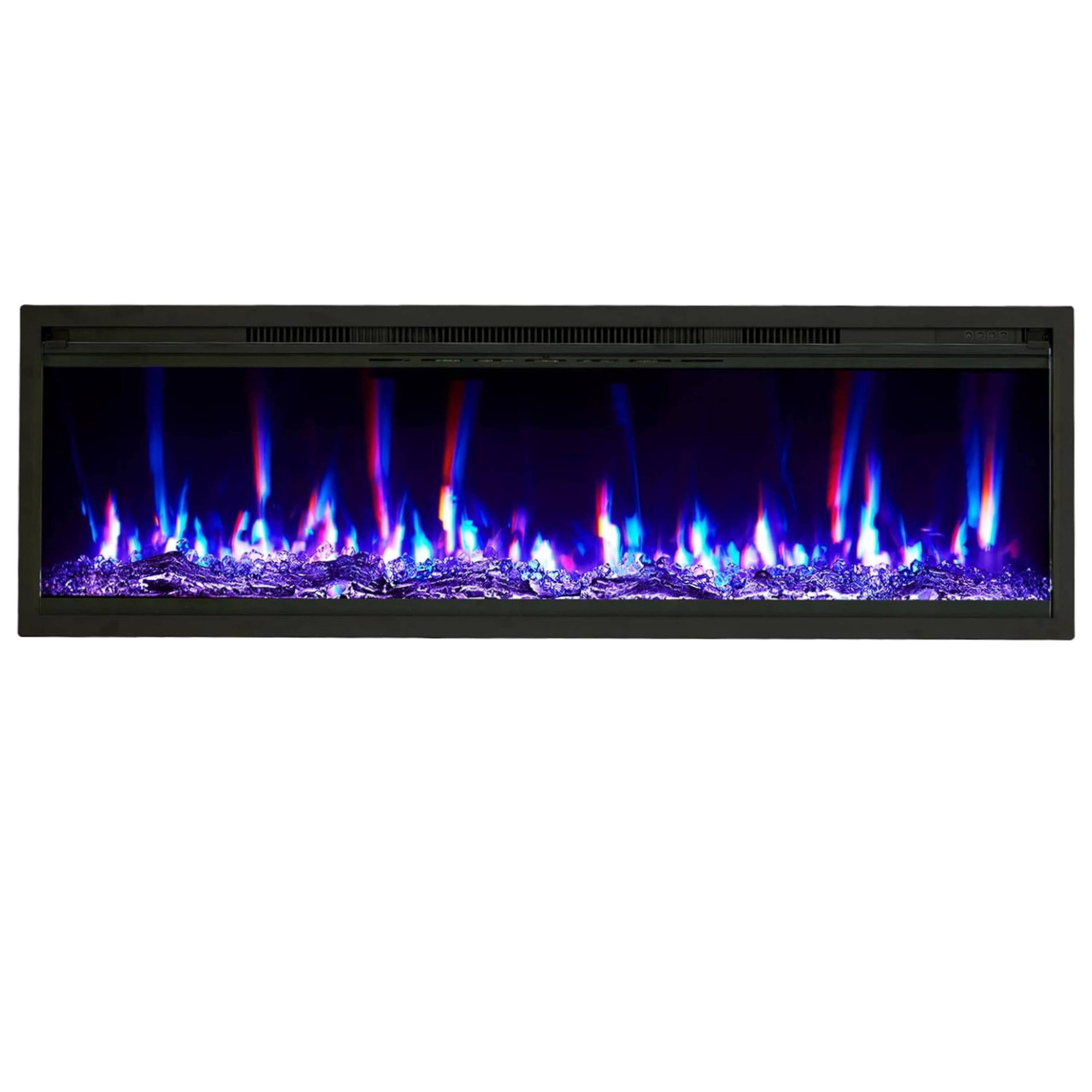 GARVEE - Wall Mounted 68" Electric Fireplace Heater with Remote Control, 750W/1500W with Timer - Black
